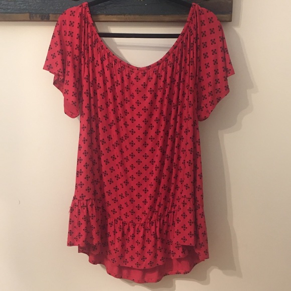 Michel Studio Red Peasant Top Size 2X - Picture 7 of 13